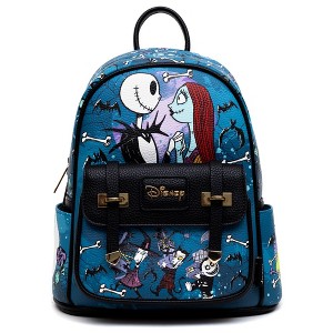 The Nightmare Before Christmas Jack & Sally WondaPop 11" Vegan Leather Fashion Mini Backpack - 1 of 4