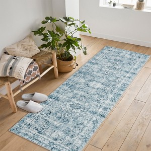 Vintage Boho Area Rug , Non-Slip, Washable, Soft, Short Pile, Non-Shedding Floor Carpet for Living Room,Bedroom Office - 1 of 4