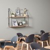 SEVOBAL Utility Storage Shelves Bookshelf Wood Standing Rack Rustic Floating Set of 2 Wall Mounted Storage for Room, Kitchen, Brown, 27.6"*10"*3.7" - 4 of 4