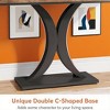KTMBDW 39.4-Inch Wood Console Table with Geometric Base, 2-Tier Farmhouse Sofa Table Narrow Long, Behind Couch Table with Shelves for Living Room - 4 of 4