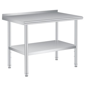 COZONY" Stainless Steel Prep & Work Table with Backsplash, Heavy Duty Commercial Table with Adjustable Under Shelf for Kitchen, Restaurant, Business - 1 of 4