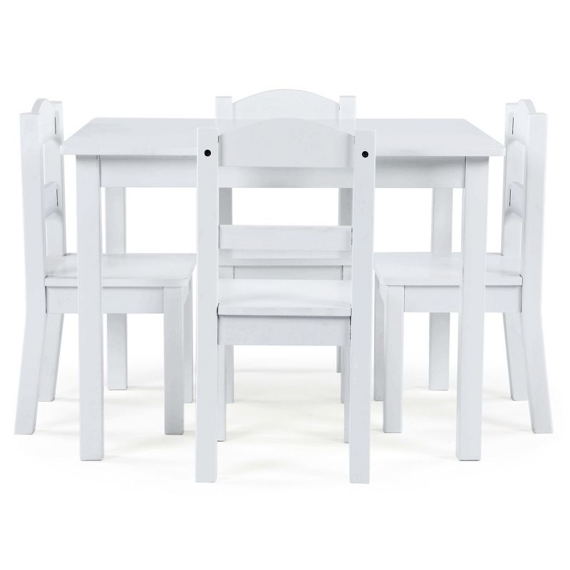 5pc Kids&#39; Wood Table and Chair Set White - Humble Crew, 3 of 8
