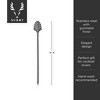 Viski Gunmetal Art Deco Cocktail Picks - Heavy Duty Toothpicks Stainless Steel Metal Drink Skewers Barware Accessories - Black 5inch Set of 4 - 3 of 4
