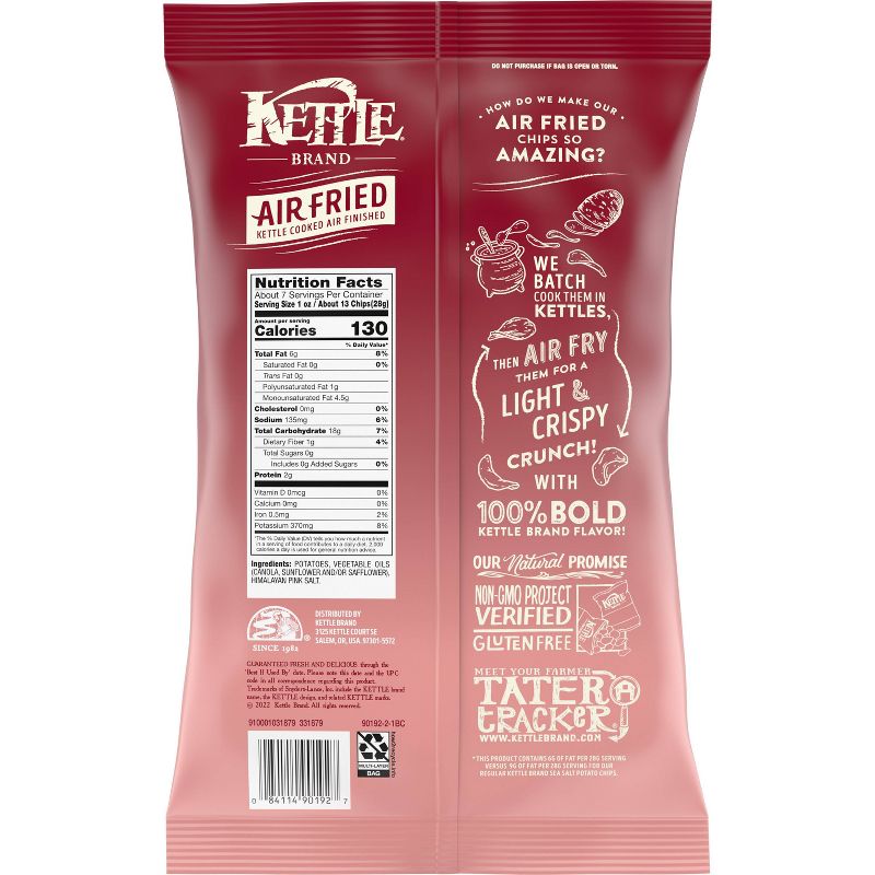 Kettle Brand Potato Chips Air Fried Himalayan Salt Kettle Chips - 6.5oz, 6 of 15