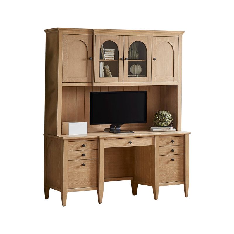 Modern Wood Credenza and Hutch Laurel Collection Light Brown - Martin Furniture, 1 of 22