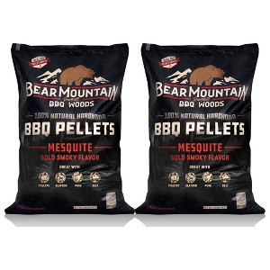 Bear Mountain BBQ Premium All Natural Mesquite Smoker Wood Chip Pellets for Outdoor Gas, Charcoal, and Electric Grills, 40 Pound (2 Pack) - 1 of 4