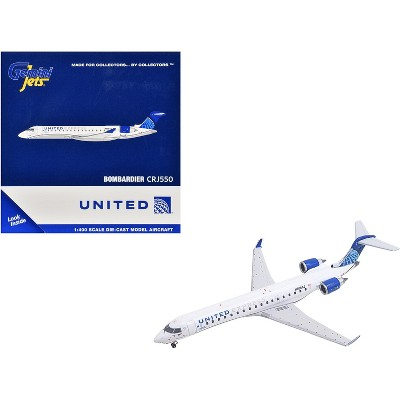 Bombardier CRJ550 Commercial Aircraft "United Express" (N506GJ) White with Blue Tail 1/400 Diecast Model by GeminiJets