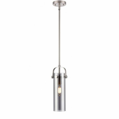 Pilaster II Cylinder - 1 Light Stem Hung Pendant In Industrial Style-14.5 Inches Tall and 5 Inches Wide