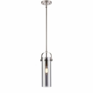 Pilaster II Cylinder - 1 Light Stem Hung Pendant In Industrial Style-14.5 Inches Tall and 5 Inches Wide - 1 of 1