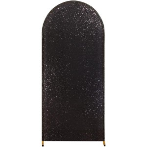 Bling Arch Backdrop Cover, Sequin Wedding Arch Stand Cover with Zipper, Round Top Fitted Backdrop Covers for Birthdays, Wedding and Party Decoration - 1 of 4