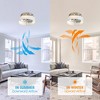 Parrot Uncle 12.6" Nickel LED Fandelier Caged Flush Mount Ceiling Fan - 3 of 4