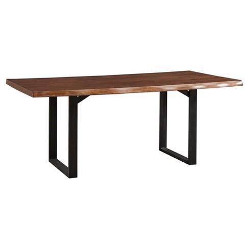 Hartwell Rustic Live Edge Wood Metal Dining Table Brown Inspire Q Target