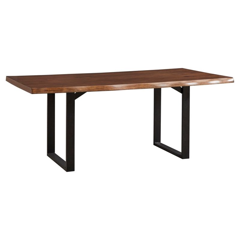 Hartwell Rustic Live Edge Wood and Metal Dining Table Brown - Inspire Q, 1 of 5