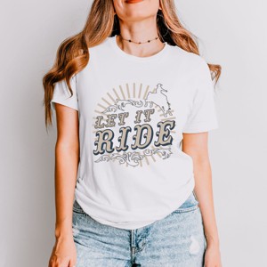Simply Sage Market Let It Ride Rodeo Short Sleeve Tee - XL - White - 1 of 4