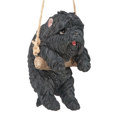 Design Toscano Black Westie Puppy On A Perch Hanging Dog'sculpture - Multicolored