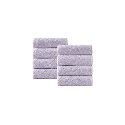 8pc Gracious Turkish Cotton Washcloth Set Purple - Enchante Home