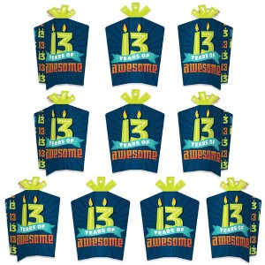 Big Dot of Happiness Boy 13th Birthday - Table Decorations - Official Teenager Birthday Party Fold and Flare Centerpieces - 10 Count - 1 of 4