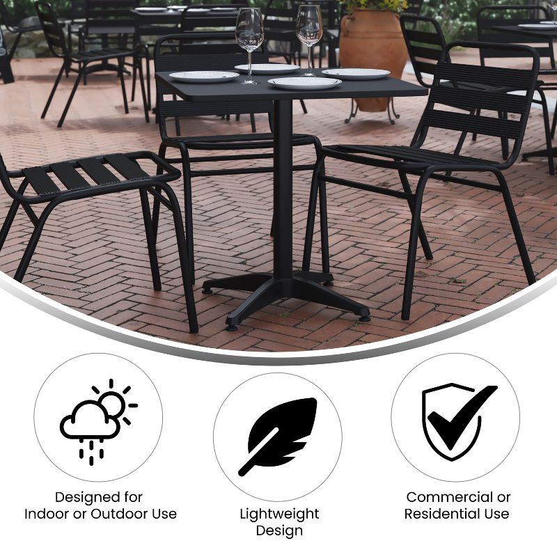 Flash Furniture Mellie 27.5'' Square Aluminum Indoor-Outdoor Table with Base, 5 of 11