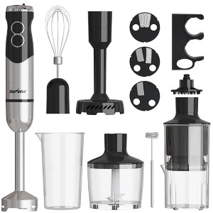 Heynemo Cordless Hand Blender: 1000W 12-Speed Electric Stick Mixer with 10 Accessories, 600ML Chopper, Whisk, Milk Frother for Smoothie, Soup, Black - 1 of 4