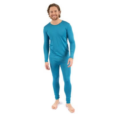 Leveret Mens Two Piece Thermal Pajamas Solid Teal Xxl : Target