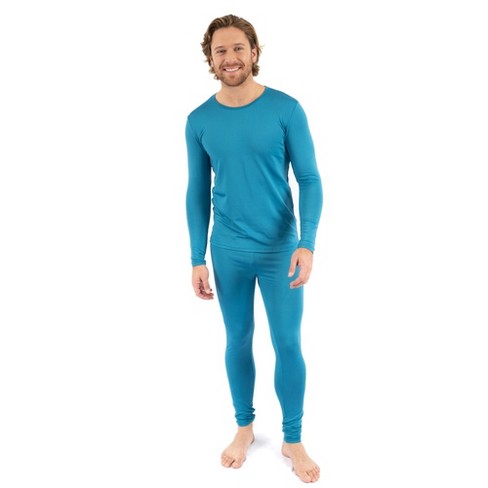 Leveret Womens Two Piece Thermal Pajamas Solid Aqua Xl : Target