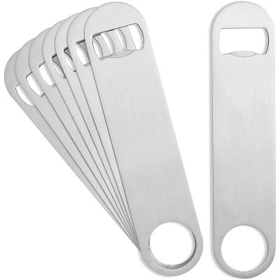 Juvale 8 Pack Stainless Steel Flat Bottle Opener, 7 x 1.6 Inches