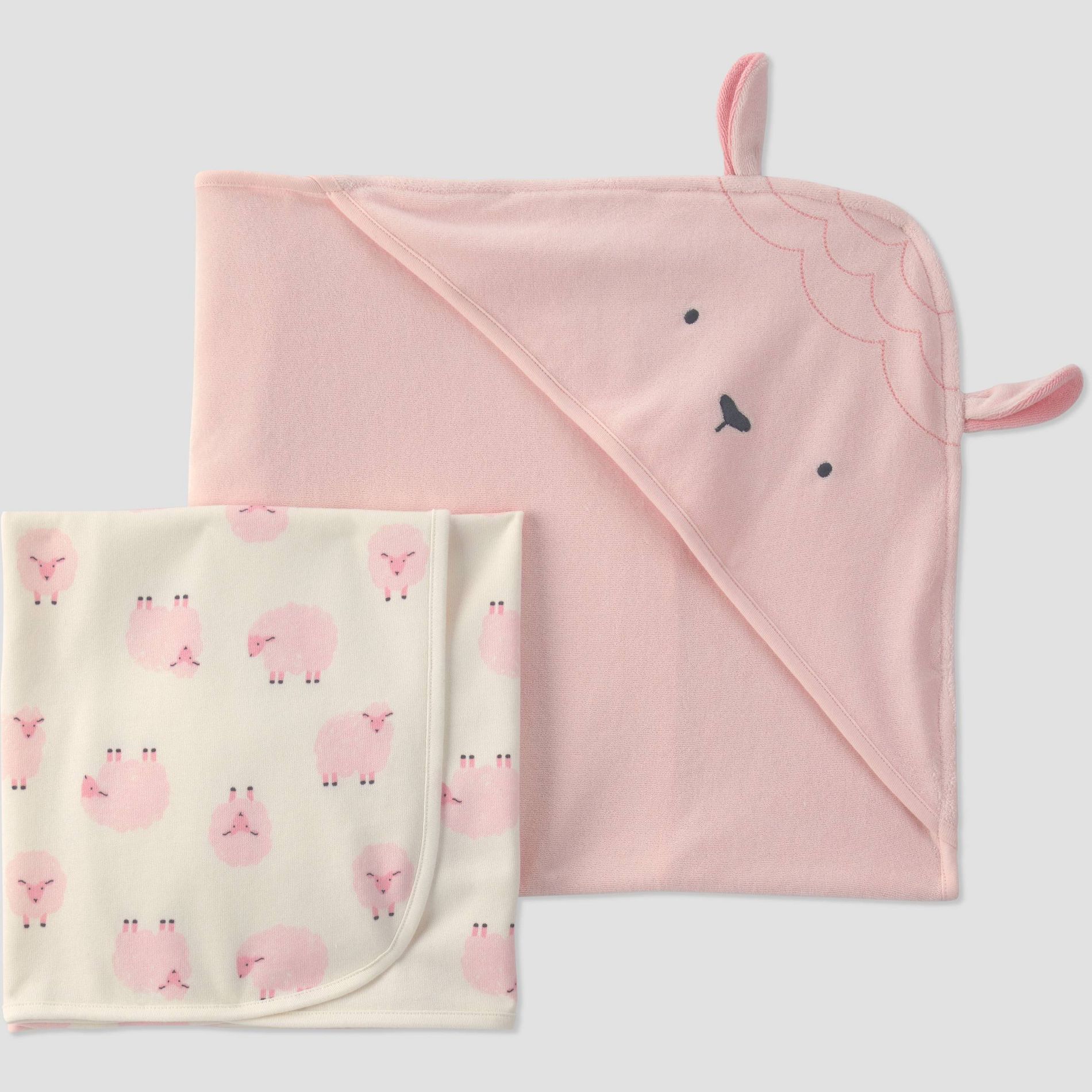 Carter's Just One You® Baby 2pk Hooded Towel - Pink Lamb