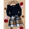Classic Plaid Ruffled Top and Brushed Fleece Skirt Set Mia Belle Girls - 4 of 4