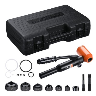 Yescom 8 Ton Hydraulic Knockout Punch Set 1/2" to 2" 6-Die Handheld Hole Puncher for Metal