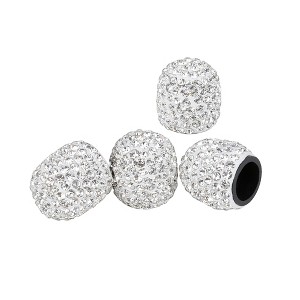 Unique Bargains Valve Stem Caps Handmade Faux Crystal Rhinestone Universal Auto Car Tire Valve Caps Chrome Dustproof Bling 4 Pcs - 1 of 4