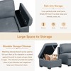 84.75" Convertible L-Shaped Corner Sectional Sleeper Sofa Bed with Storage Ottoman, Hidden Arm Storage & USB Ports - 4 of 4