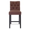 WestinTrends 24" Linen Fabric Tufted Counter Stool - 3 of 4