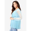 Roaman's Women's Plus Size Lace And Georgette Rhinestone Top. - 4 of 4
