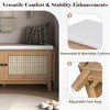 Whisen Boho Entryway Storage Bench, Wooden Shoe Bench, Cushioned Bench with Double Doors - 4 of 4