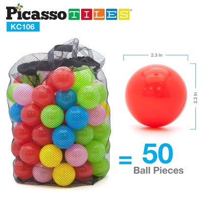 PICASSO-TILES Jump & Slide Inflatable Kids Play Bounce House with Ball Pit, STEM Toys for Kids 3+