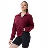 Clearlove Women Half Zip Sweatshirt Oversized Long Sleeve Solid 1/4 Zipper Pullover Top - 2 of 4
