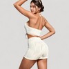 Anna-Kaci Women's Ribbed Knit Halter Crop Top with Front Tie Cutout and Matching High Waist Shorts Lounge Set - 4 of 4