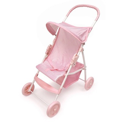 Badger Basket Double Doll Stroller - Pink & White Gingham : Target