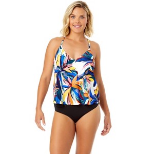 Women's Riviera Floral Easy Triangle Tankini Swim Top - 1 of 4