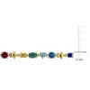 EVERLY JEWELRY | Yellow Plated Sterling Silver Created Aquamarin, Pink Yellow Sapphire Ruby, Green Tourmaline, Blue Spinel Necklace 18 inc & 1.5 inc - 2 of 4