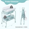 Infans Baby Changing Table w/Bathtub, Folding & Portable Diaper Station w/Wheels Blue - 2 of 4