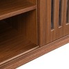 Angel Sar Morden Walnut Extendable TV Stand With Sliding Doors, Cat-Friendly TV Console With Soft Cushion, Mutil Media Console - 4 of 4