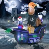 Costway 7FT Long Halloween Inflatable Pirate Ship Blow-up Skeleton Pirate Decoration with Bright LED Lights and Waterproof Blower & Water Bags - 3 of 4