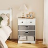 Costway 4-Drawer Dresser Modern Chest Storage Organizer with Open Shelves Anti-Tip Kits White/Black - 2 of 4