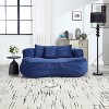 NicBex Corduroy High Back Bean Bag Chair for Adults and Kids,Lazy Loveseat Sofa with 3 Pillows for Living Room,Bedroom,Apartment - 2 of 4