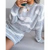 Women's Sweater Sets Two-Piece Outfit Loose Pullover Top & Pencil Mini Skirt White Clouds Knit Pattern Fall Winter - 4 of 4