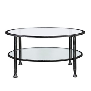 Jaymes Metal/Glass Round Cocktail Table - CK8740 - Black - SEI - 1 of 4