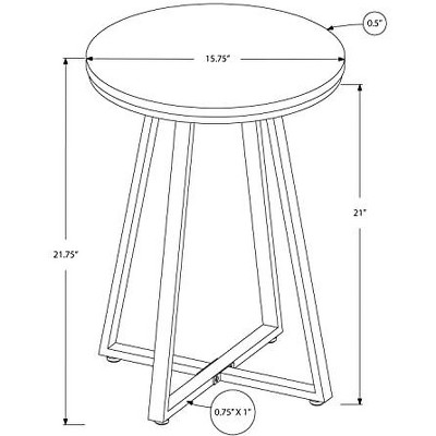 Gray and Black Round Metal and Wood Accent Table