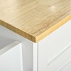 Mobile Kitchen Island with Storage, Kitchen Cart with Wood Top, Storage Drawers, 3-door Cabinets, Adjustable Shelves and Towel Rack, White - 3 of 4