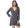 Women's Cross V-Neck Wrap Ruffle Party Mini Dress - 2 of 4